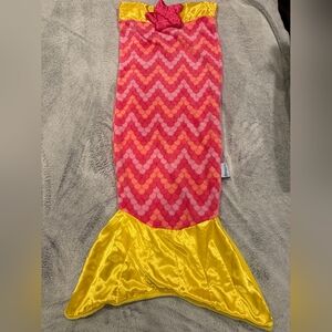 Mermaid Tail Blanket - Pink and Yellow